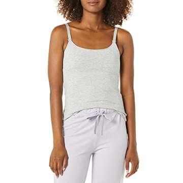 Amazon Essentials Women's Maternity Nursing Friendly Camisole, Pack of 2, Light Grey Heather, X-Larg...
