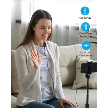 PopVoice 16ft Lavalier Microphone for Crystal Clear Audio