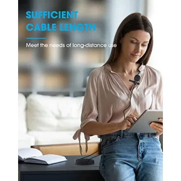 PopVoice 16ft Lavalier Microphone for Crystal Clear Audio