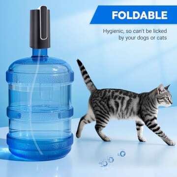 Foldable Water Dispenser for 5 Gallon Bottle, Electric Water Pump for 5 Gallon Jug Rechargable Porta...