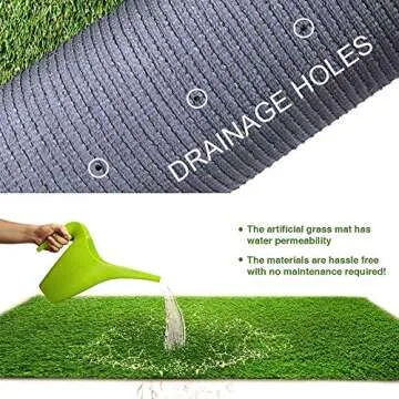 Petgrow Synthetic Artificial Grass Turf Lawn 13FTX28FT, 1.38" Outdoor/Indoor Fake Grass Rug Astroturf for Dogs,Faux Grass Rug with Drainage Holes/Custom Size Provided