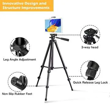Versatile 50” Tripod for Phone Tablet Camera Use