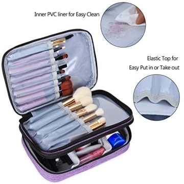 Teamoy Travel Makeup Brush Case - Stylish Cosmetic Organizer