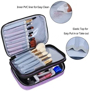 Teamoy Travel Makeup Brush Case - Stylish Cosmetic Organizer