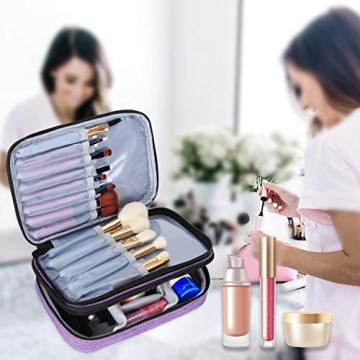 Teamoy Travel Makeup Brush Case - Stylish Cosmetic Organizer