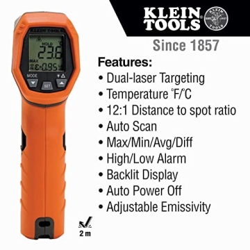 Klein Tools IR5 Dual Laser Infrared Thermometer Precision Device