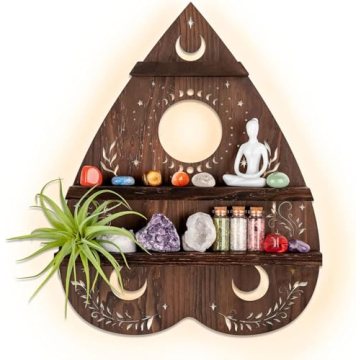ANROYE Planchette Crystal Wall Shelf Display for Stone, Ouija Vintage Pagan Crystal Holder Art Decor...