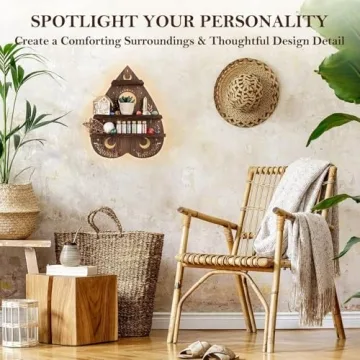 ANROYE Unique Planchette Crystal Wall Shelf for Home Decor