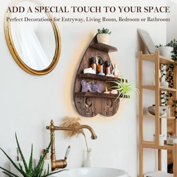 ANROYE Unique Planchette Crystal Wall Shelf for Home Decor