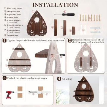 ANROYE Unique Planchette Crystal Wall Shelf for Home Decor