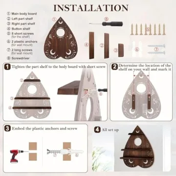 ANROYE Unique Planchette Crystal Wall Shelf for Home Decor