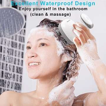 VIVIYA Electric Scalp Massager, Portable Rechargeable Head Massager with 8 Removable Massage Claws, ...