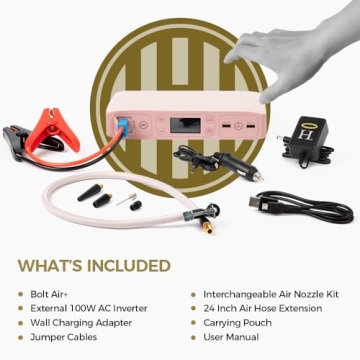 HALO Bolt Air + Jump Starter and Air Compressor for Vehicles