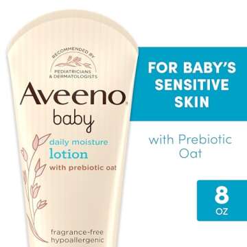 Aveeno Baby Daily Moisture Body Lotion for Sensitive Skin, Hypoallergenic Moisturizing Baby Lotion w...