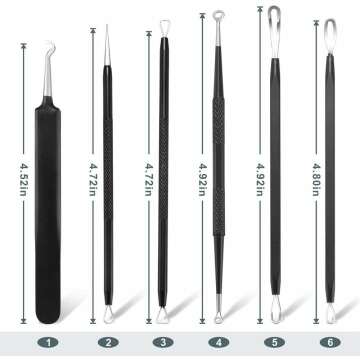 Blackhead Remover Tool Kit - 6 Professional Stainless Tools