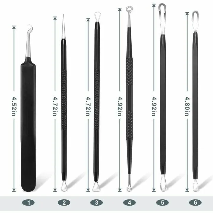 Blackhead Remover Tool Kit - 6 Professional Stainless Tools