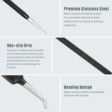 Blackhead Remover Tool Kit - 6 Professional Stainless Tools