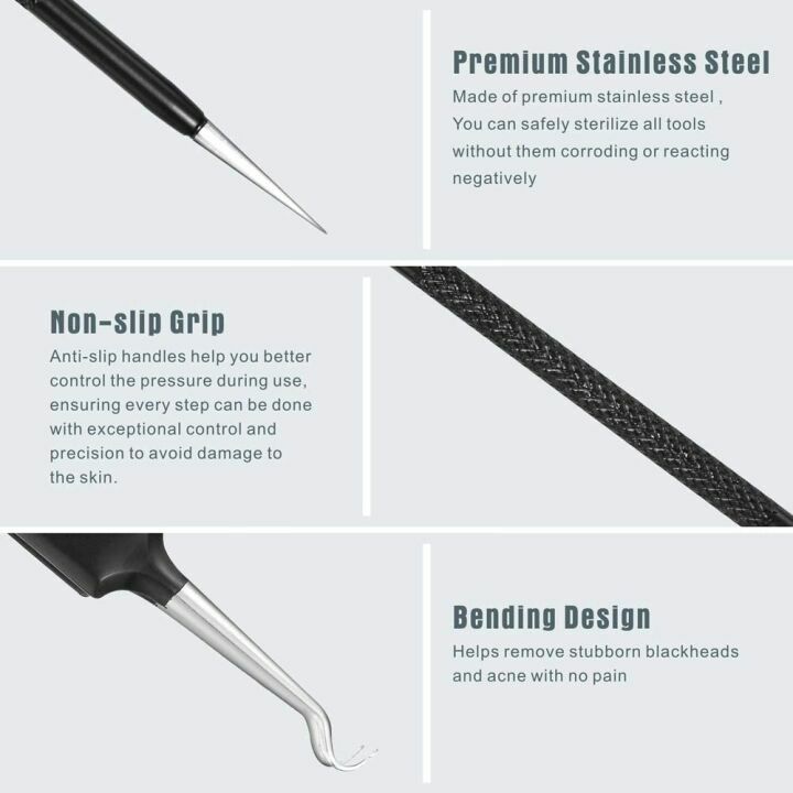 Blackhead Remover Tool Kit - 6 Professional Stainless Tools