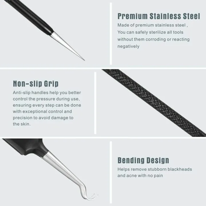Blackhead Remover Tool Kit - 6 Professional Stainless Tools