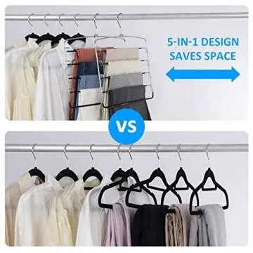5-Tier Pants Hangers for Space Saving and Organization