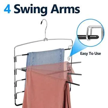 5-Tier Pants Hangers for Space Saving and Organization