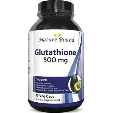 Pure Reduced Glutathione Supplement Whitening Pills #1 Potent Antioxidant Anti-Aging Reduce Dark Spots Healthy Detox Powerful Amino Acids for Brain Skin and Immune System Women and Men