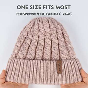 FURTALK Winter Beanie Hat for Women Warm Fleece Lined