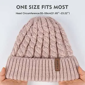 FURTALK Winter Beanie Hat for Women Warm Fleece Lined