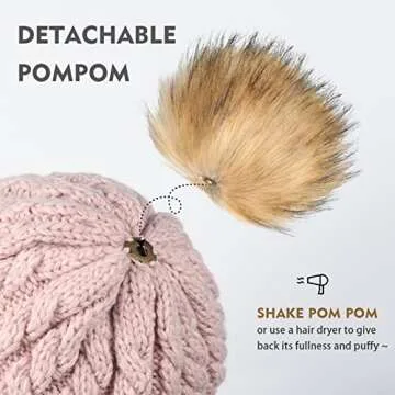 FURTALK Winter Beanie Hat for Women Warm Fleece Lined