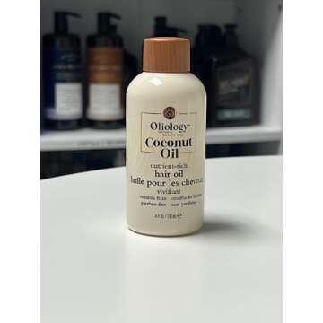 Oliology Coconut Hair Oil - Meds Split Ends, Controls Frizz, Hydrates & Softens - Lightweight Formula Helps Repair Distressed Hair from Heat Styling & Treatments | Made in USA & Paraben Free (4oz)