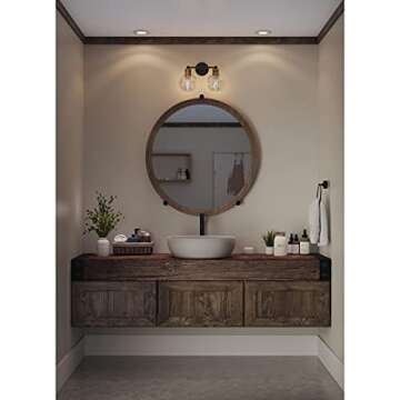 Hansford Collection 2-Light Clear Glass Coastal Bath Vanity Light Antique Bronze