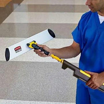 Rubbermaid Commercial Products HYGEN Microfiber Quick-Connect Mop Frame, 18 inch, Silver, for Janitorial/Professional/Industrial Cleaners for Heavy-Duty Floor Cleaning/Mopping/Dusting