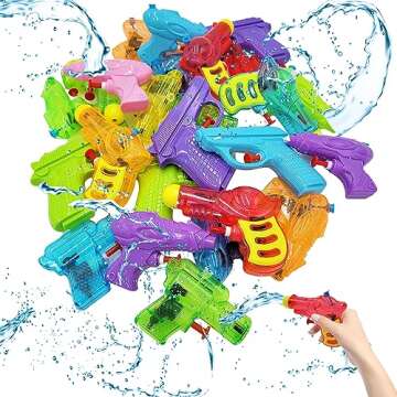 Space Squirt Mini Water Gun Mix, 2.25 Inch, Assorted Colors, Great Beach and Pool Toys for Kids (12-...