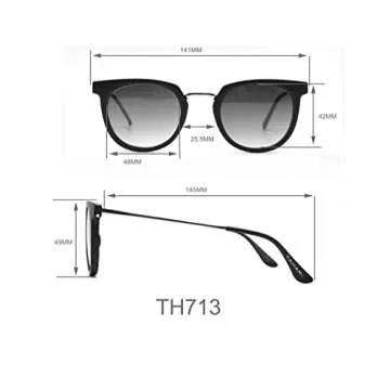 TAHARI womens Th713 Metal Bridged UV Protective Women s Round Sunglasses Elegant Gifts for Women 49 mm, Tortoise, mm US