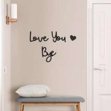 love you bye sign Above Door Topper Decoration, Wooden Script Decor Sign for Door,Home,Windows and Walls, Christmas Valentine's Wedding Thanksgiving Gift