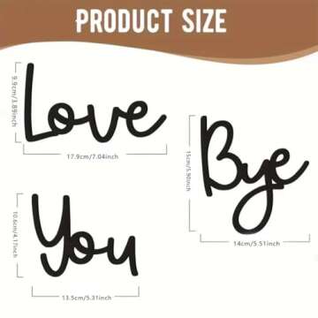 love you bye sign Above Door Topper Decoration, Wooden Script Decor Sign for Door,Home,Windows and Walls, Christmas Valentine's Wedding Thanksgiving Gift