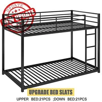 Harper & Bright Designs Metal Bunk Beds for Kids,Twin Over Twin Bunk Beds Low Profile, No Box Spring Needed