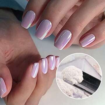 6 Grids Chrome Nail Powder Metallic Mirror Effect Pigment Aurora Nail Glitter Holographic Iridescent...