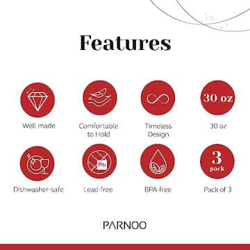 Glass Jars with Lids - 30 oz. Clear Airtight Jar Glass Canisters Used As Candy Jars, Cookie Jars, & Pantry Jars - Multipurpose Storage Jars Glass Canisters Sets for the Kitchen by PARNOO - 3 Pcs.