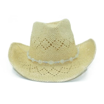 Stylish Vamuss Cowboy Hat with Beaded Trim