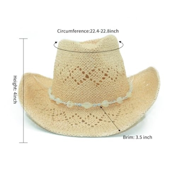 Stylish Vamuss Cowboy Hat with Beaded Trim