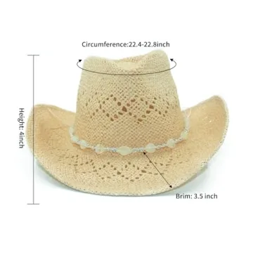 Stylish Vamuss Cowboy Hat with Beaded Trim