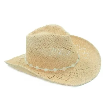 Stylish Vamuss Cowboy Hat with Beaded Trim