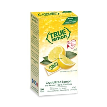 TRUE LEMON Water Enhancer - 100 Count, 0 Calorie Sugar Free Lemon Flavoring Packets