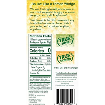 TRUE LEMON 100 Count Water Enhancer Pack - Sugar Free