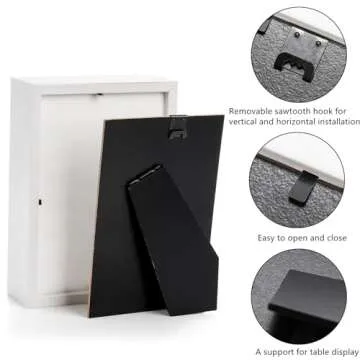 Hacaroa 6 Pack 4 x 6 Inches Shadow Box Frame, Small Wood Frame Memory Display Cases,1.2in Depth Picture Frame Case for Dried Flowers, DIY Craft, Memorabilia, Medals and Photos, White