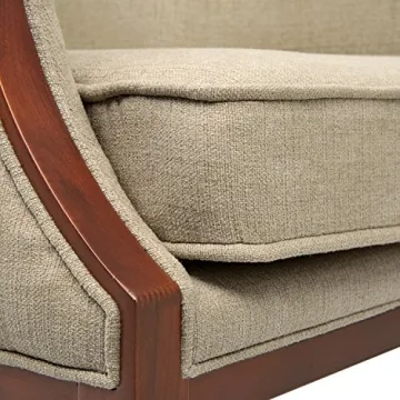 Amazon Brand – Stone & Beam Ashbury Modern Exposed Wood Accent Chair, Hemp, 31.8" D x 29" W x 33" H