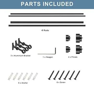 Heavy Duty Double Curtain Rods in Matte Black - 36" to 72"