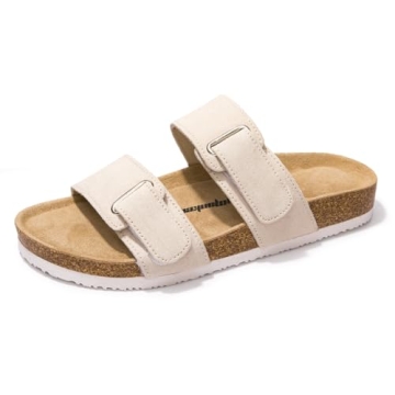 FUNKYMONKEY Unisex Slide Sandals Adjustable Double Buckle with Soft Footbed Comfort Slides for Women...