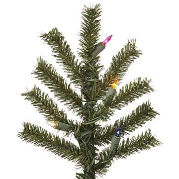 Vickerman 6' Natural Alpine Unlit Christmas Tree - Traditional Deep Green - 657 PVC Tips - Flat Meta...